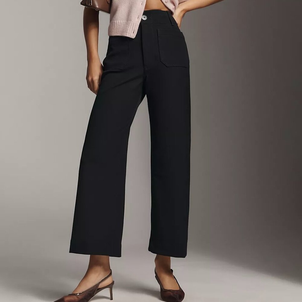 Anthropologie The Colette Knit Crop Wide-Leg Pants